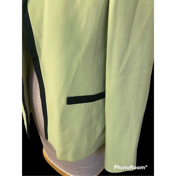 Jones Studio Separates Green/Black Blazer Lined Sz. 16 Open Front Professional - Picture 6 of 12